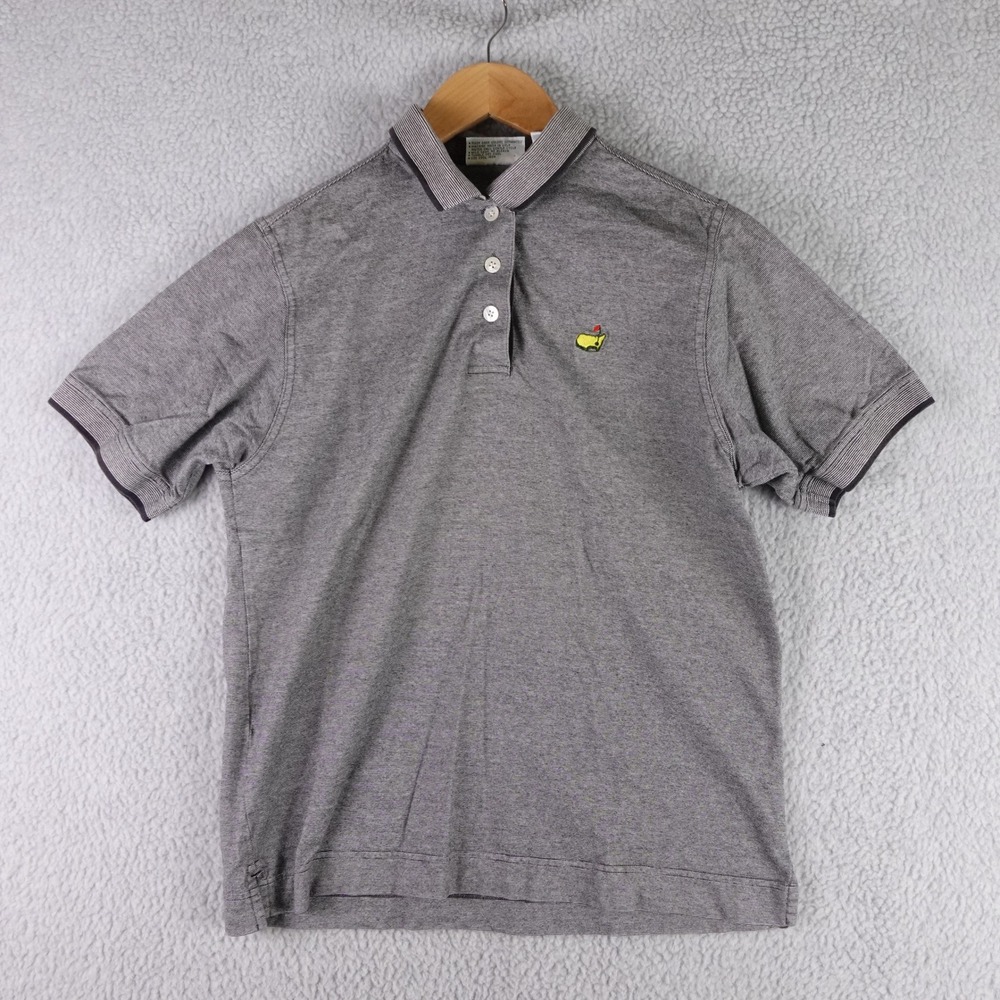 Masters Collection Mens Gray Micro Stripe Cotton Golf Polo Shirt Size M RN 89947